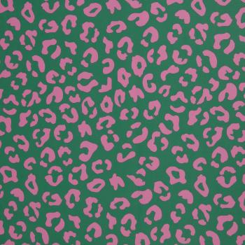 50x70 cm Zuschnitt Kunstleder Happy Leo grün/pink by Cherry Picking von Swafing